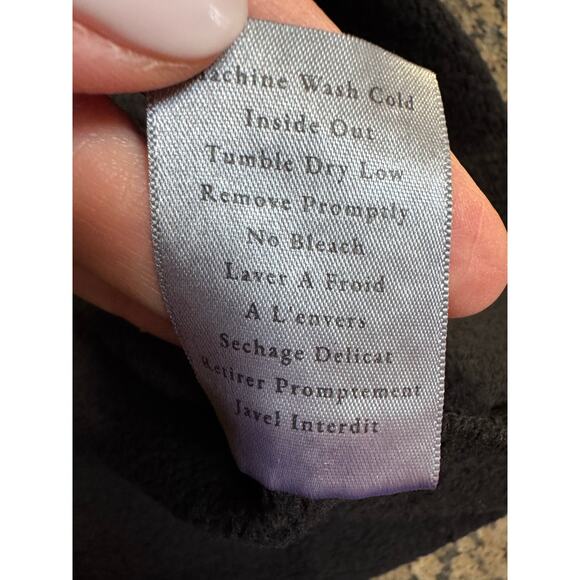 Frank & Eileen Black Fleece Funnel Neck Midi Dress XS - Picture 9 of 9